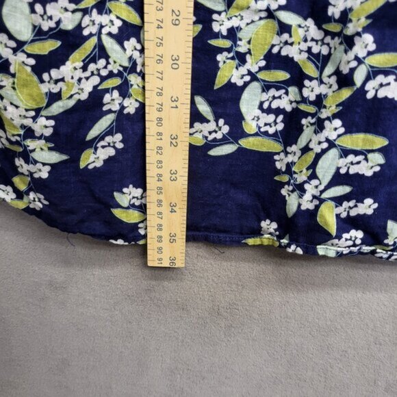 Old Navy‎ Blue Floral Mini Dress Women's Size Medium Boho Babydoll Pockets Beach - Picture 5 of 5